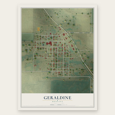 Geraldine, Montana map print, the full design