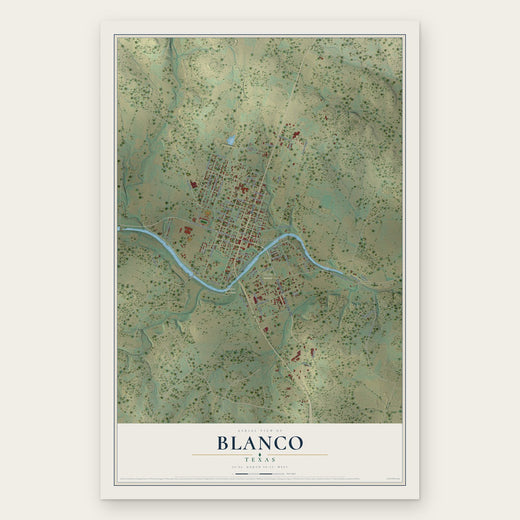Blanco, Texas map print, the full design