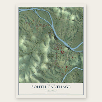 South Carthage, Tennessee map print, the full design