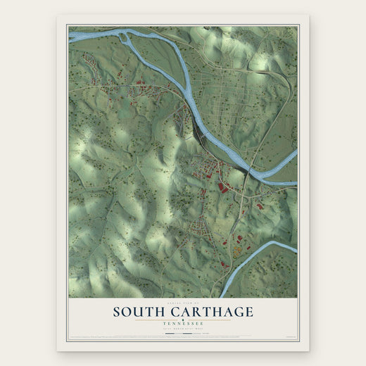 South Carthage, Tennessee map print, the full design