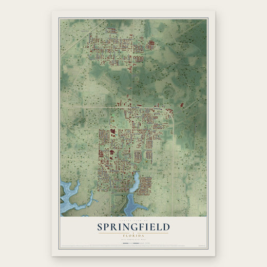 Springfield, Florida map print, the full design