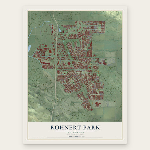 Rohnert Park, California map print, the full design