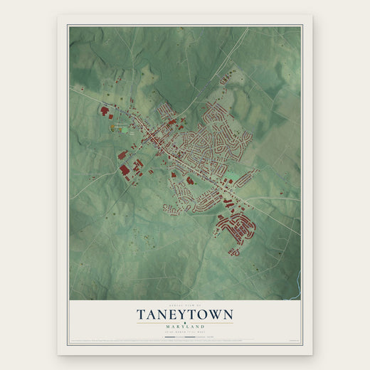 Taneytown, Maryland map print, the full design