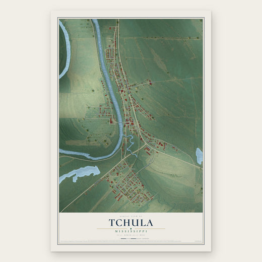 Tchula, Mississippi map print, the full design