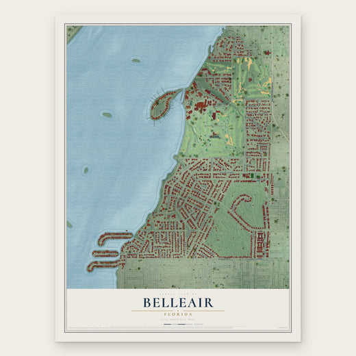 Belleair, Florida map print, the full design