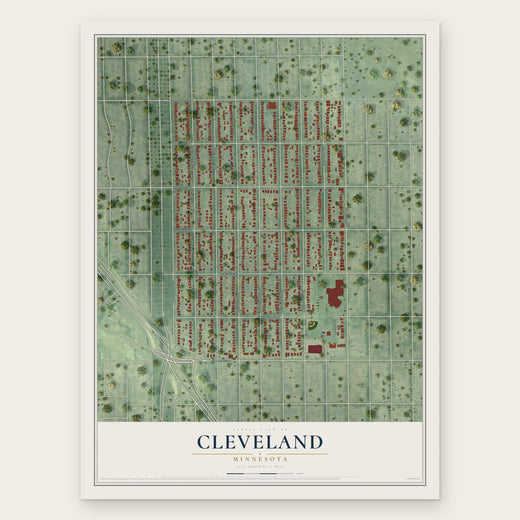 Cleveland, Minneapolis, Minnesota map print, the full design