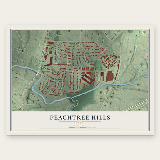 Peachtree Hills, Georgia map print, the full design