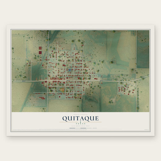 Quitaque, Texas map print, the full design