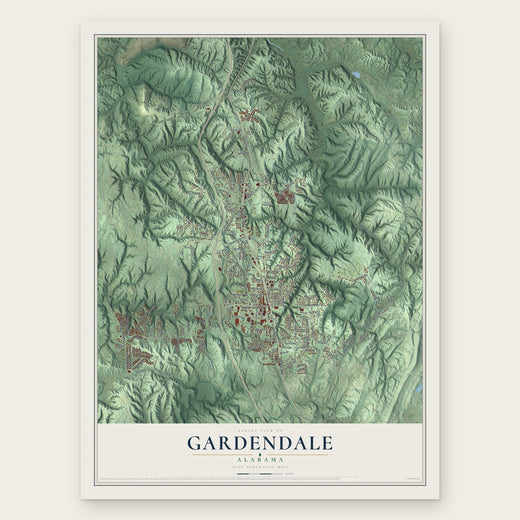 Gardendale, Alabama map print, the full design