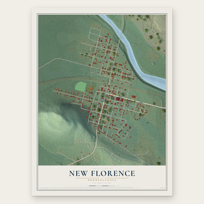 New Florence, Pennsylvania map print, the full design