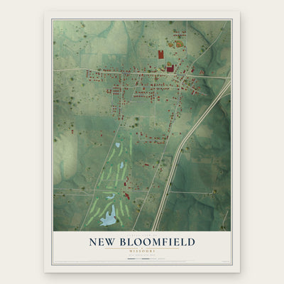 New Bloomfield, Missouri map print, the full design