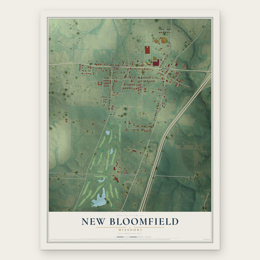 New Bloomfield, Missouri map print, the full design