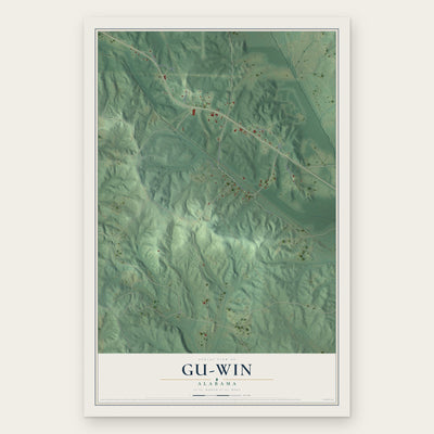 Gu-Win, Alabama map print, the full design