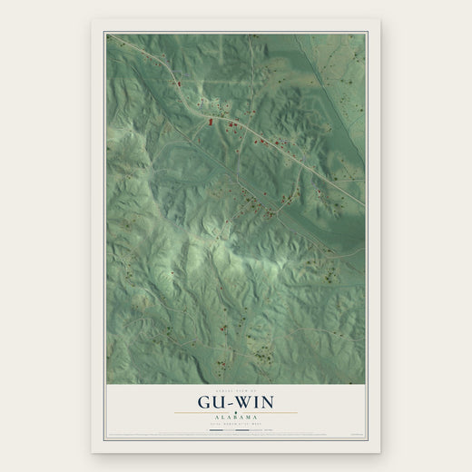 Gu-Win, Alabama map print, the full design