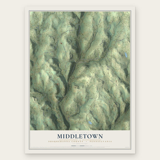 Middletown, Susquehanna County, Pennsylvania map print, the full design