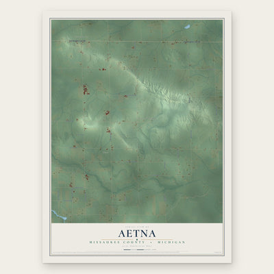 Aetna, Missaukee County, Michigan map print, the full design