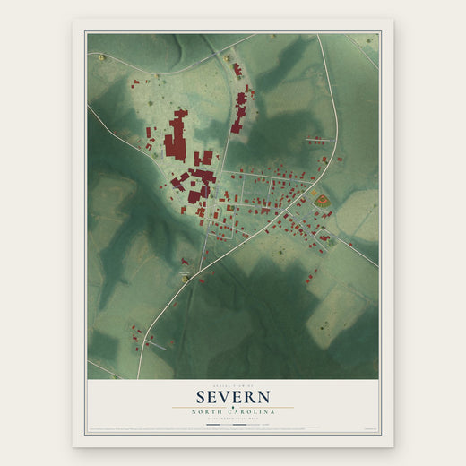 Severn, North Carolina map print, the full design
