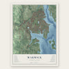 Warwick, Rhode Island map print, the full design