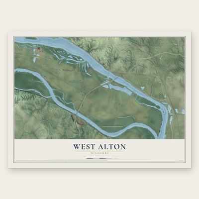 West Alton, Missouri map print, the full design