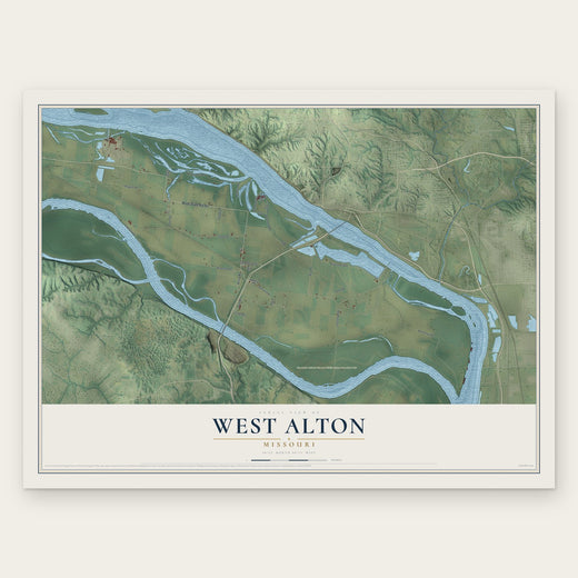 West Alton, Missouri map print, the full design