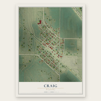Craig, Missouri map print, the full design