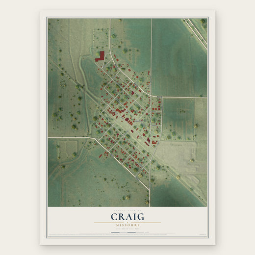 Craig, Missouri map print, the full design