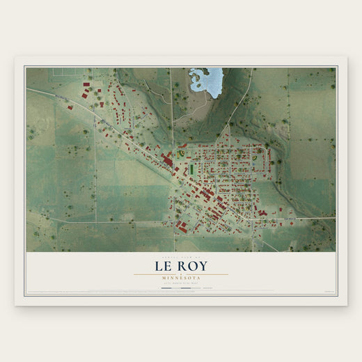 Le Roy, Minnesota map print, the full design