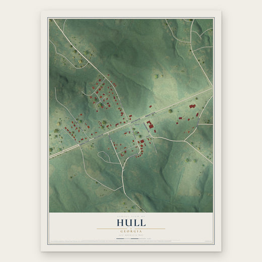 Hull, Georgia map print, the full design