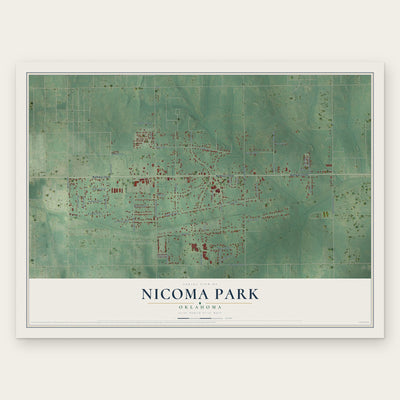 Nicoma Park, Oklahoma map print, the full design