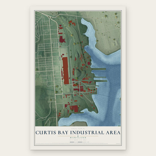 Curtis Bay Industrial Area, Maryland map print, the full design