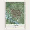 Fremont, Nebraska map print, the full design