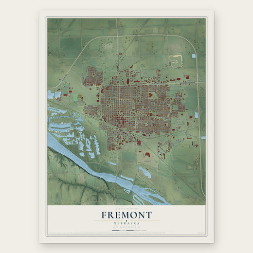 Fremont, Nebraska map print, the full design