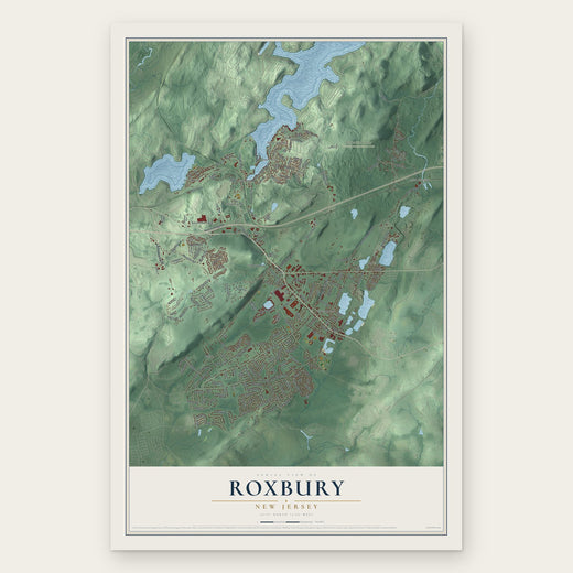 Roxbury, New Jersey map print, the full design