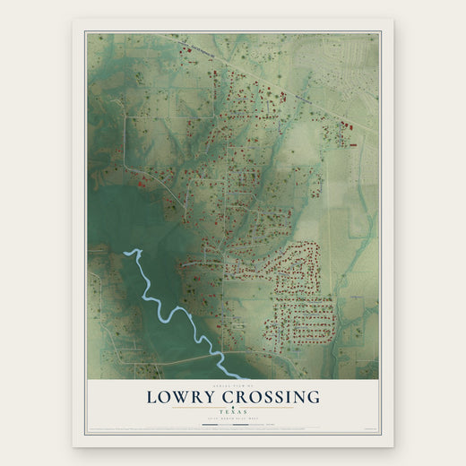 Lowry Crossing, Texas map print, the full design