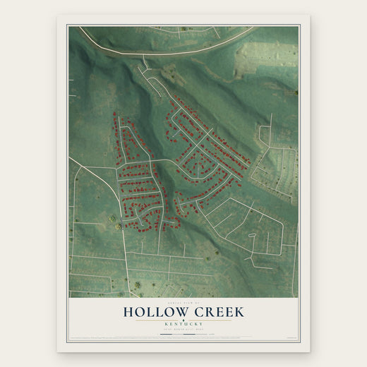 Hollow Creek, Kentucky map print, the full design