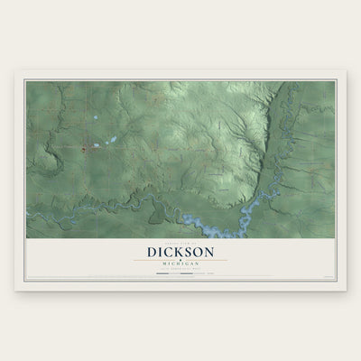 Dickson, Michigan map print, the full design