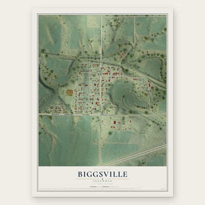 Biggsville, Illinois map print, the full design