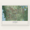 Estero, Florida map print, the full design
