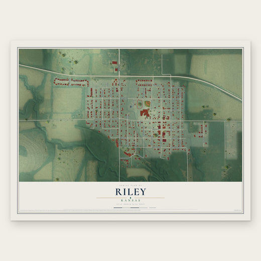 Riley, Kansas map print, the full design