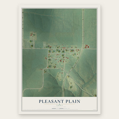 Pleasant Plain, Iowa map print, the full design