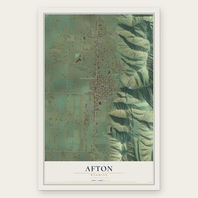 Afton, Wyoming map print, the full design