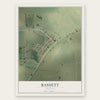 Bassett, Arkansas map print, the full design