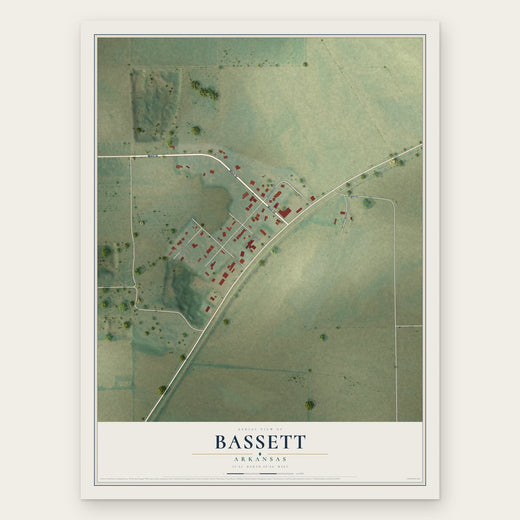 Bassett, Arkansas map print, the full design