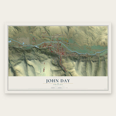 John Day, Oregon map print, the full design