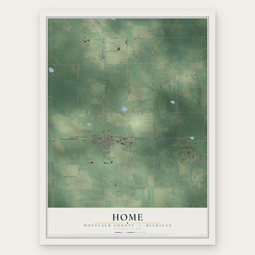 Home, Montcalm County, Michigan map print, the full design