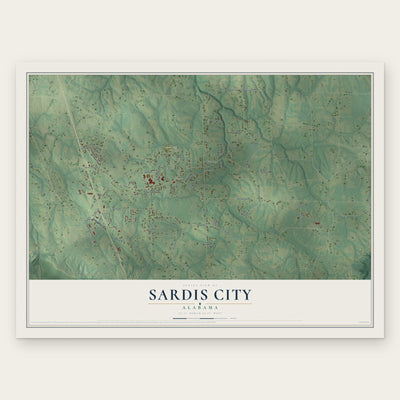 Sardis City, Alabama map print, the full design