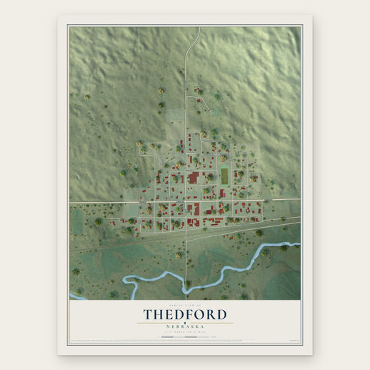 Thedford, Nebraska map print, the full design
