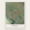 Walhalla, North Dakota map print, the full design