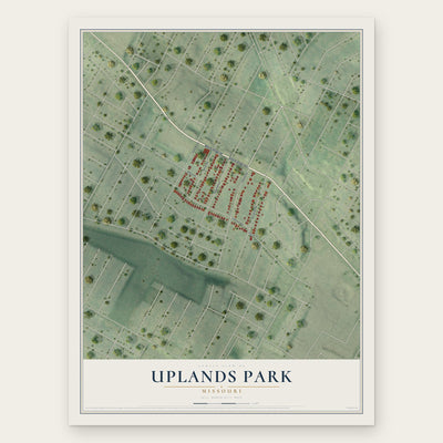 Uplands Park, Missouri map print, the full design