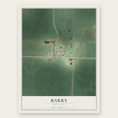 Barry, Minnesota map print, the full design
